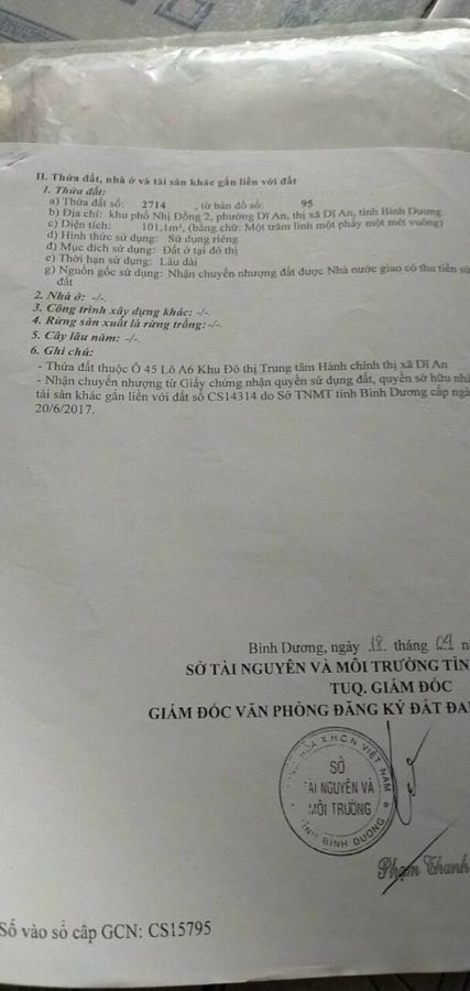 bán đất mặt tiền buôn bán trong khu hành chính dĩ an , phường dĩ an , dĩ an , bình dương